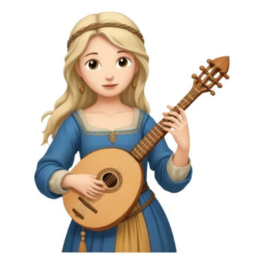 medieval bard woman sticker