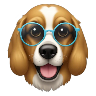 Perro con gafas sacando la lengua de manera cool sticker