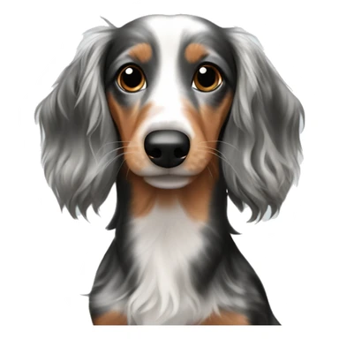 Tri merle long haired dachshund sticker
