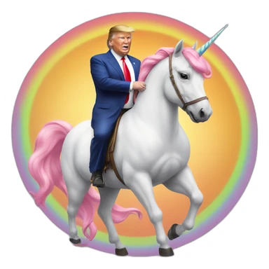 Obesity-Trump-Rides-Rainbow-Unicorn sticker