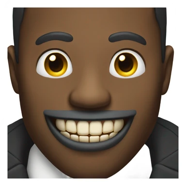 black man with grillz with extra sharp teeth and a monocle sticker