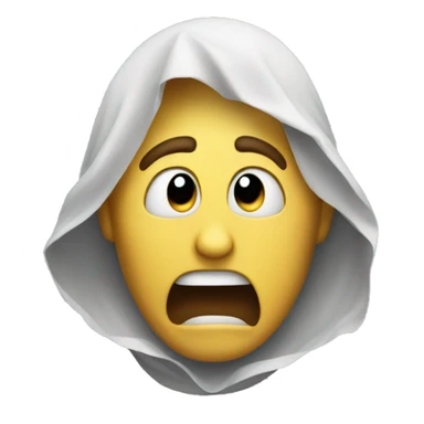 falling scared face emoji sticker