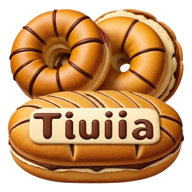 Quiero un pan dulce concha de chocolate y que diga Tía concha de chocolate sticker
