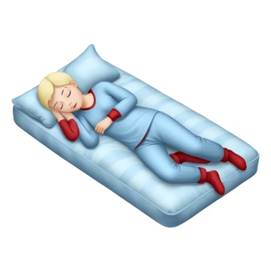sleeping figure on pillow, full body sticker