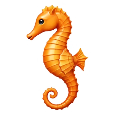 orange seahorse facing left sticker