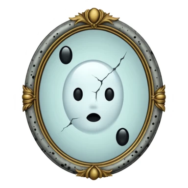 Haunted Mirror with some black dots on it \ sticker