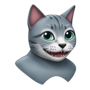 A cat mixed with a shark sticker