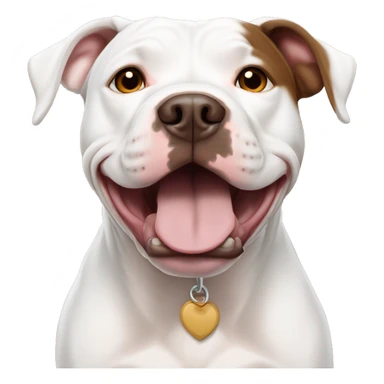 White pit bull with brown two brown eyes one bigger than the other  sticker