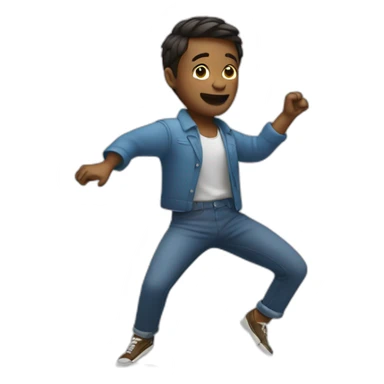 dancing man with a car sticker