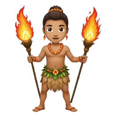 hawaiian fire dancer sticker