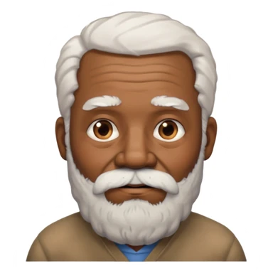 black grandpa with white hear and a big bear wrinkled as fuck sticker