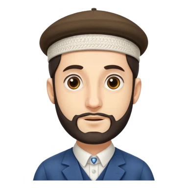 Jewish man with long side burns with kippah sticker