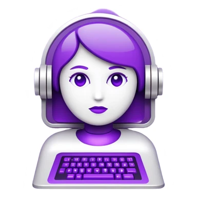 A futuristic terminal prompt colored purple ascii characters retro style sticker