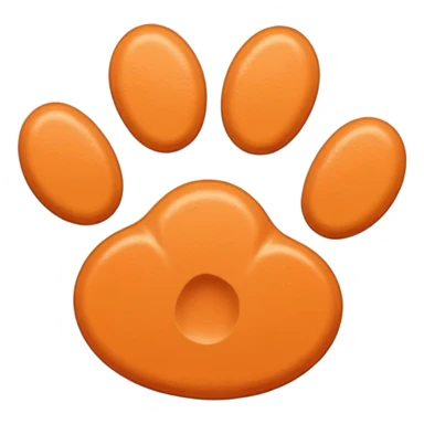 a very light pale pastel apricot orange pawprint sticker