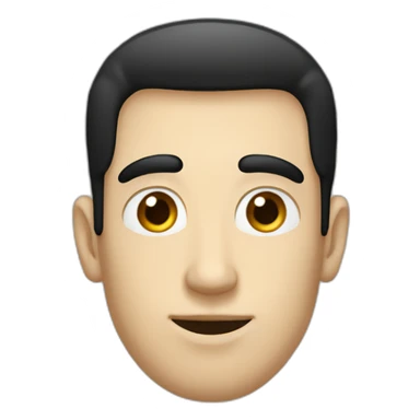 Tall man and long face.black hair and eyes.long nose.medium size mouth and big but long eyes  full height  sticker