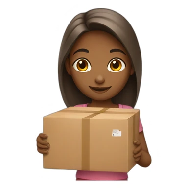girl holding boxes sticker