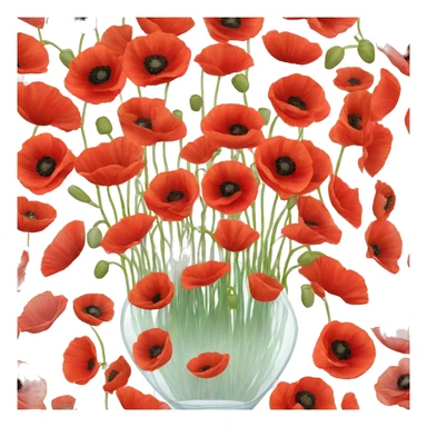 10000000 Poppies in a clear glass vase sticker