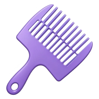 pastel purple styling comb in ios emoji style with a background sticker