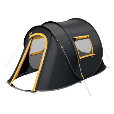 black Tall Oval Narrow Pop up tent  sticker