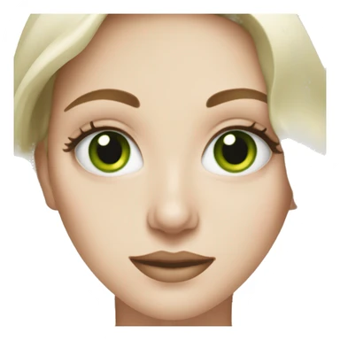 White girl green eyes applying face cream  sticker