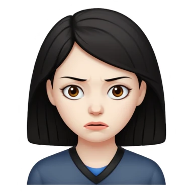 dark haired woman both sad and angry sticker