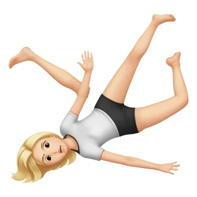 Blonde girl laying on stomach kicking her feet in the air and blushing sticker
