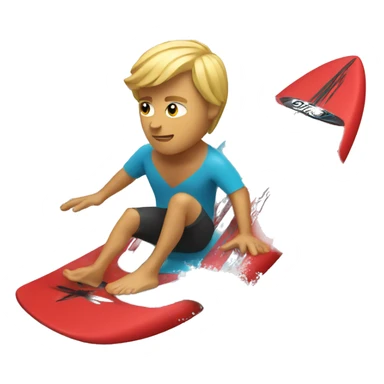 surfer on a red surfboard sticker