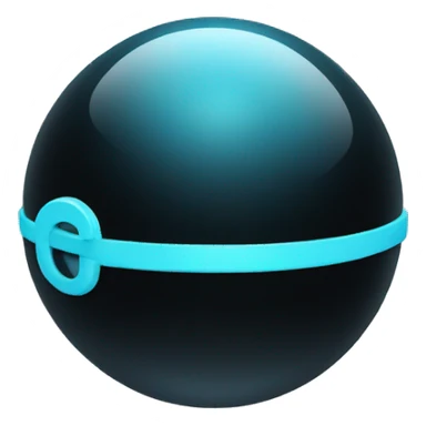Black sphere with a light blue lock symbol on it sticker