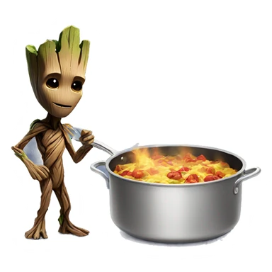 groot cooking sticker