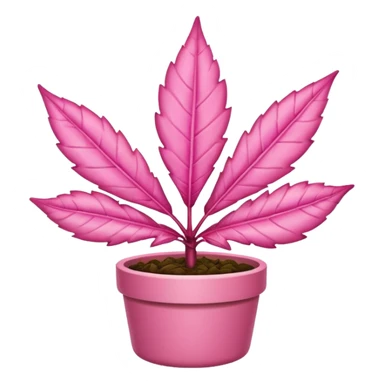 Pink pot leaf sticker