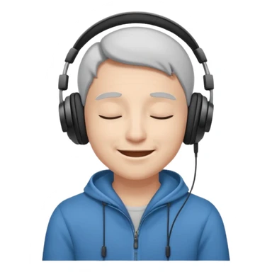 someone listing to music using headphones and closed his eyes and he is full of enjoyment sticker