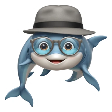 dolphin wearing glasses and a hat sticker