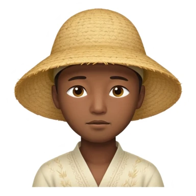 Asian guy with a rice hat, eyes more closed sticker