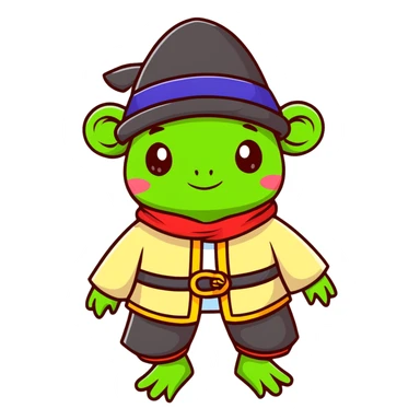 cute frog dressed in Bashkir attire sticker