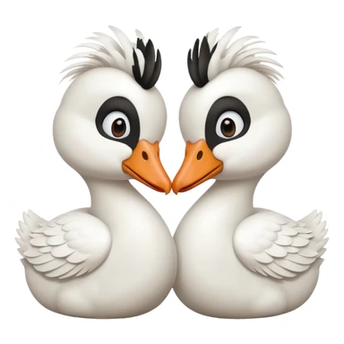 Silly geese kissing sticker