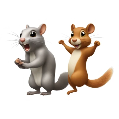 Squirrel and a rat moving  sticker