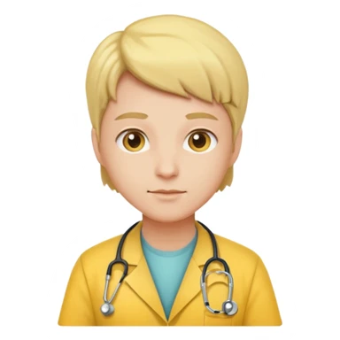 doctor with yellow uniform sticker