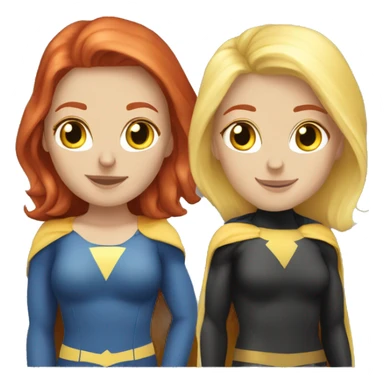 Caucasian Superhero Female Duo redhead female and  blonde female sticker