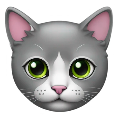 gata gris oscuro con collar rosa y ojos verdes sticker