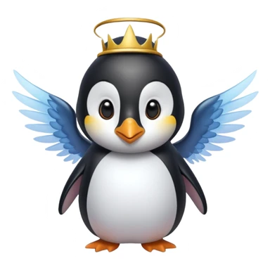 un pinguino con le ali che si muta in una fata sticker