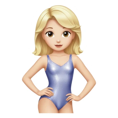 Blonde singer wearing sparkly leotard  sticker
