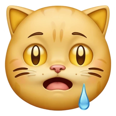 yellow emoji crying because his cat got run over and he's crying sticker