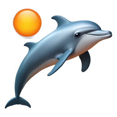 A dolphin with an orange sun behind it  sticker
