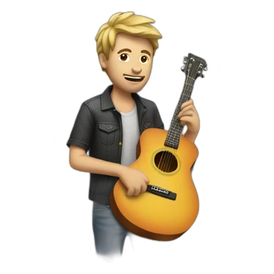man playing guitar sticker