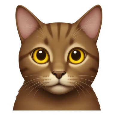 A brown cat with yellow eyes blowing a kiss sticker