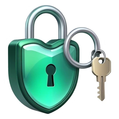 Holographic and glassmorphic dark green lock sticker