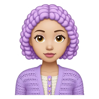 pastel purple women's crocheted cardigan sticker