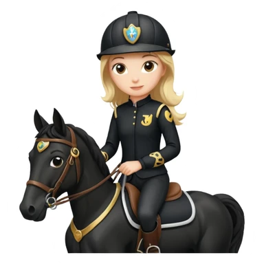 girl racing riding horse wearing racing cloth black with number sticker