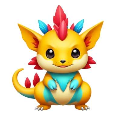 Exotic chibi Fakémon-creature sticker