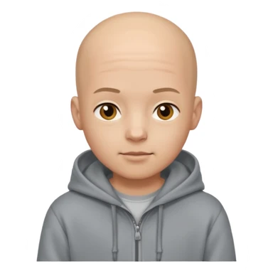 Bald boy in hoody sticker